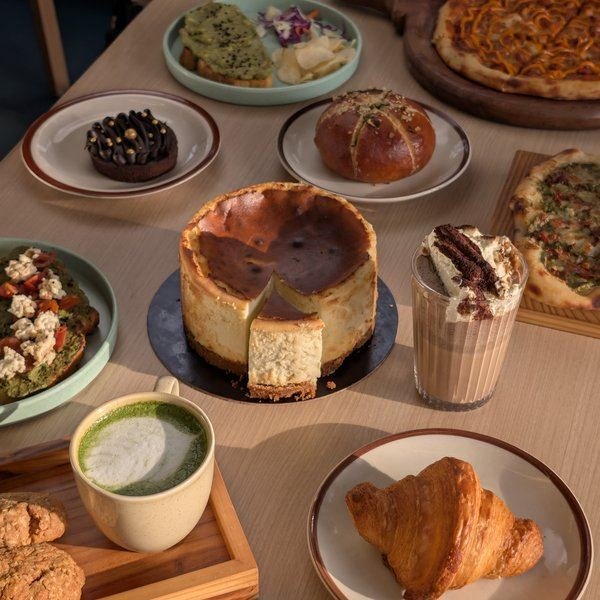 Paistry bakery flat lay spread